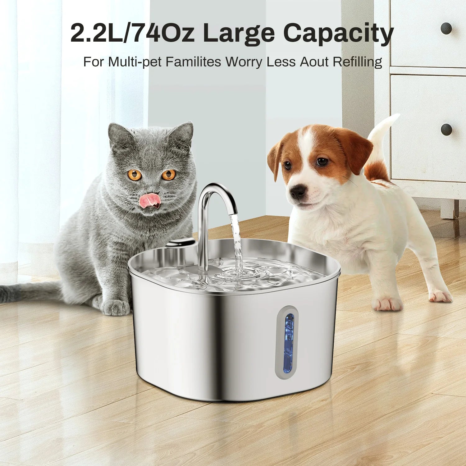 SteelFlow Automatic Pet Water Fountain